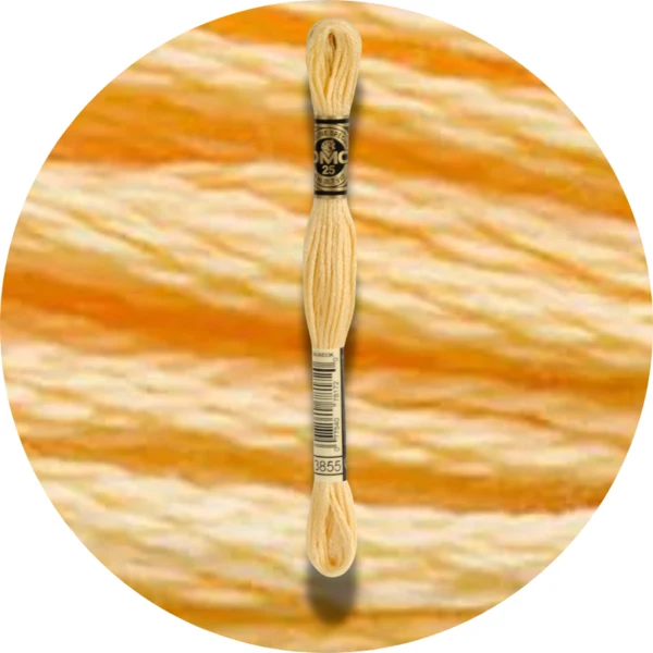 DMC Mouliné Spécial 25 Broderigarn, Ensfarvet, Røde/Gule/Orange nuancer